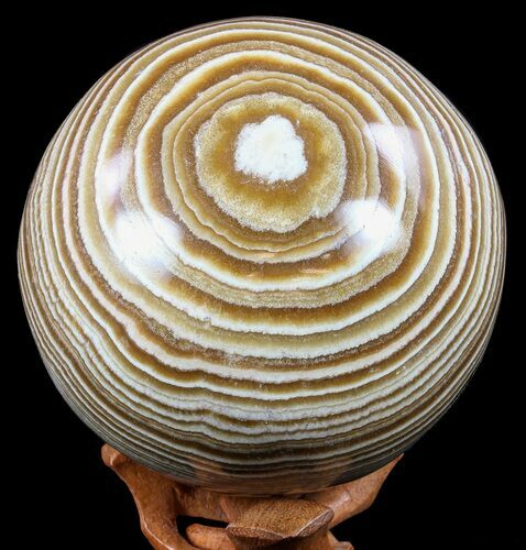 Polished, Banded Aragonite Sphere - Morocco #56991